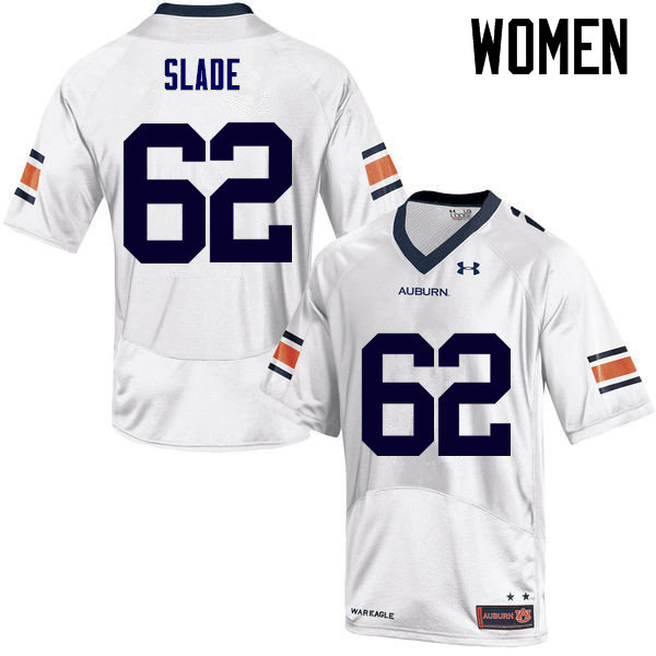 Auburn Tigers Women's Chad Slade #62 White Under Armour Stitched College NCAA Authentic Football Jersey KCM0374KK